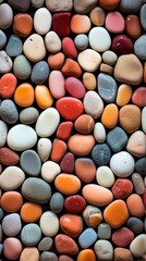 Pebble Mosaic Material Structure Background - Generative AI