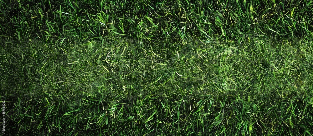 Poster Texture of artificial grass displayed in a copy space image