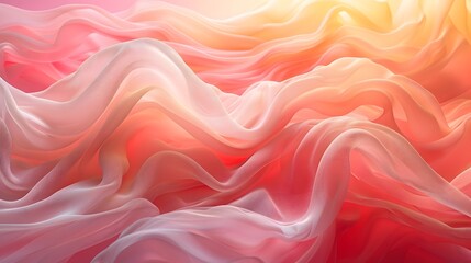 Obraz premium Peach orange Abstract Fluid Design with Metallic Luster Texture, Modern Digital Art Background