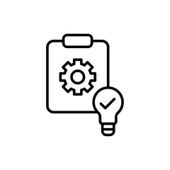 Project Innovation outline icons, minimalist vector illustration ,simple transparent graphic element .Isolated on white background