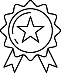 Winner line medal icon award emblem symbol Vector isolated on white background