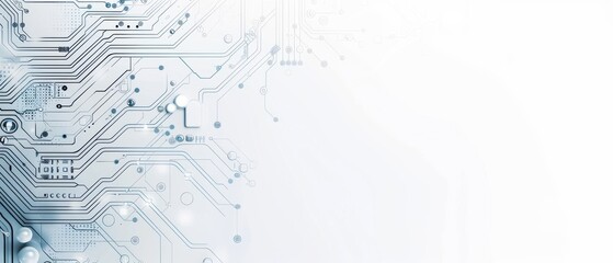 Obraz premium A white background with a blue and silver circuit board