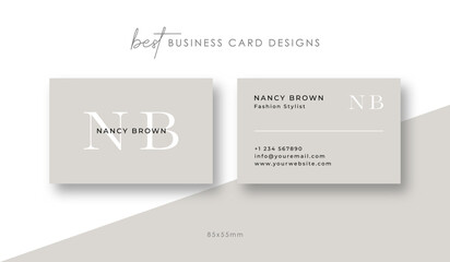 Modern Business Card Design With Initials, Business card design, Professional business card, Two-sided business card