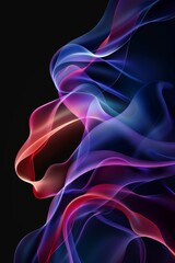 Naklejka premium Create an abstract fluid shape with smooth transitions between blue, purple, and red gradients. 