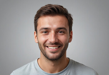 Fototapeta premium Portrait view of a regular happy smiling Croatia man, ultra realistic, candid, social media, avatar image, plain solid background