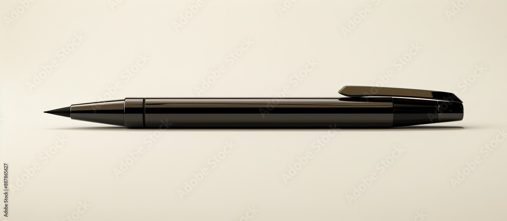 Poster Dark writing instrument with a black tip and a sleek body ideal for sketching with a blank space for image placement. with copy space image. Place for adding text or design