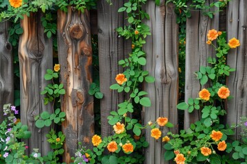 Fototapeta premium fence with flowers