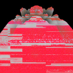 Several bright and glowing magenta horizontal stripes on a black background