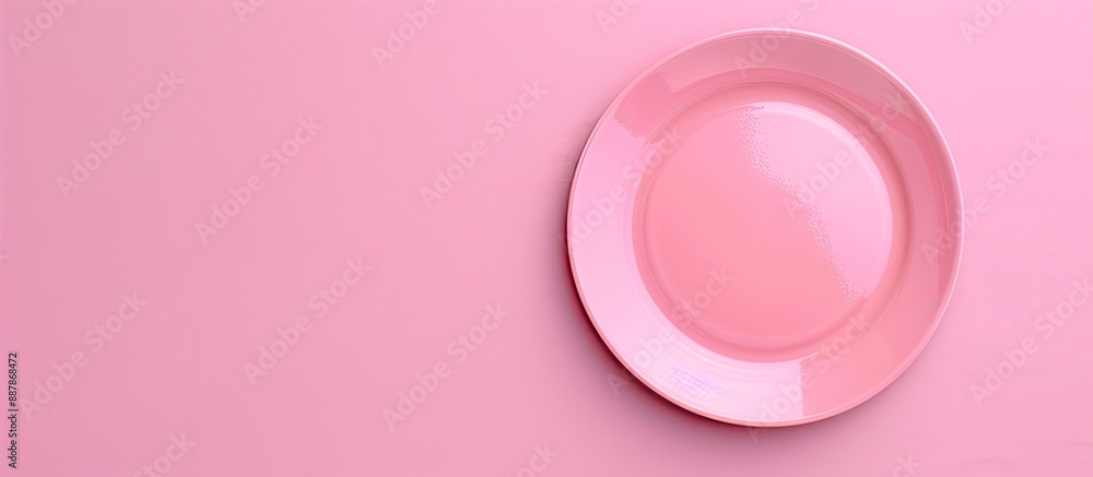 Aufkleber pink background with copy space image featuring an empty plate