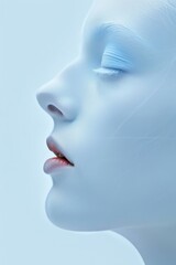 face, white, blue , beautiful , 