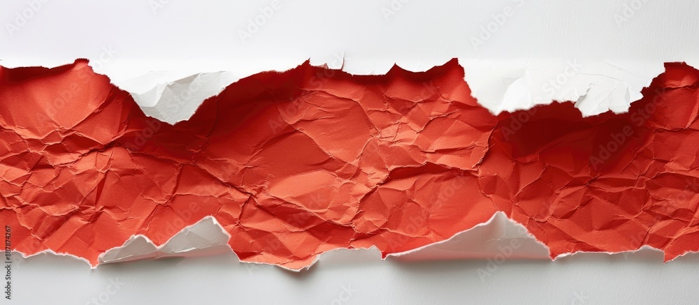 Aufkleber Discover a motivational quote displayed on a white background peeking through torn red paper representing creativity inspiration and achievement with copy space image available