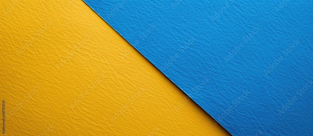Poster Yellow and blue textured paper background with space for design elements Perfect for copy space image