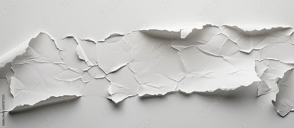 Poster Collection of torn white paper on a gray background with copy space image