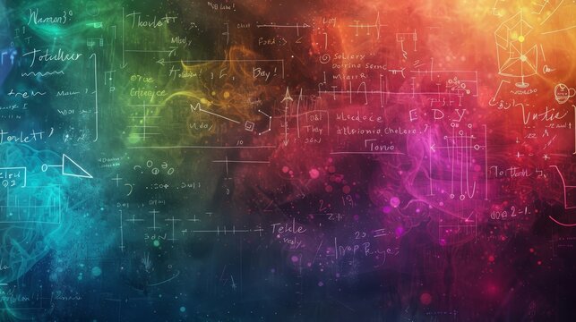 Teacher's Day background with abstract chalkboard blurred text and vibrant lights
