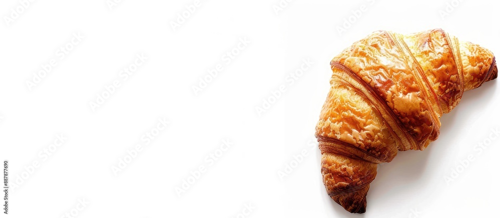Aufkleber a delicious solo butter croissant displayed on a white backdrop with a clear clipping path for a cop