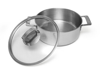 steel saucepan with glass lid