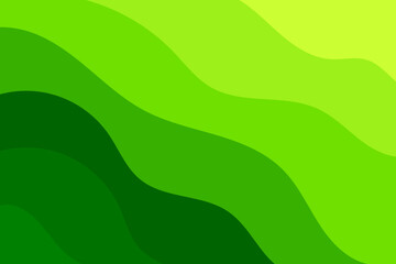 Abstract green gradient background with natural waves, aesthetic green geometric fluid lines pattern. Gradient nature landscape banner.