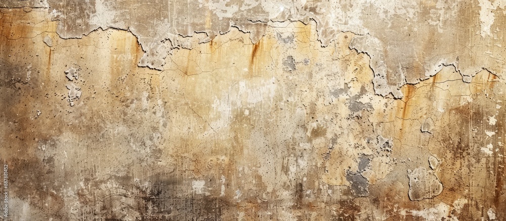 Aufkleber Brown abstract background featuring a concrete wall texture exhibiting plaster stains ideal for incorporating text or graphics in copy space image