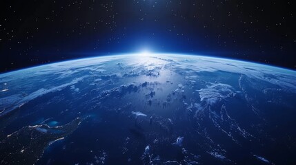 Obraz premium Stunning Earth from Space with Sunrise