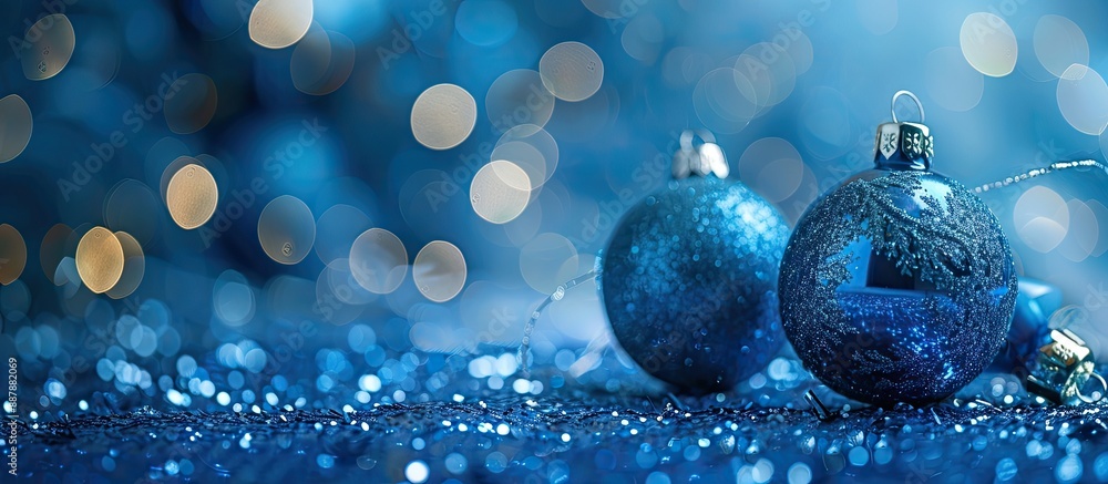 Poster Classic blue background with a blurred effect perfect for a Christmas card featuring a textured New Year s theme with copy space image