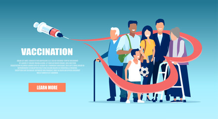 Vector illustration Family Vaccination concept