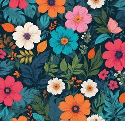 seamless pattern with flowers