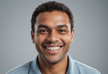 Portrait view of a regular happy smiling Fiji man, ultra realistic, candid, social media, avatar image, plain solid background