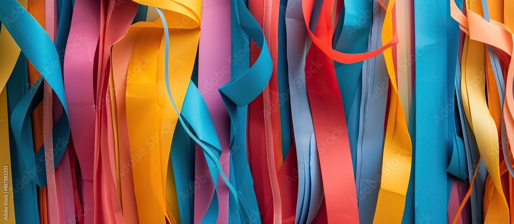 Leinwandbilder vibrant paper strips create a colorful backdrop with copy space image