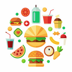 food and drink icons logo vector illustration