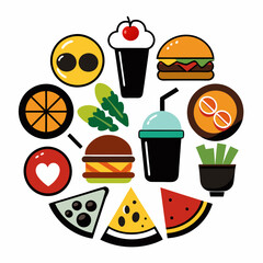 food and drink icons logo vector illustration