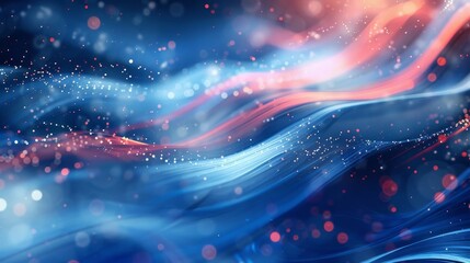 Metallic blue textures with red and white lines twinkling lights elegant Memorial Day theme