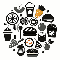 food and drink icons logo vector illustration