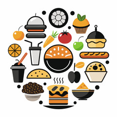 food and drink icons logo vector illustration