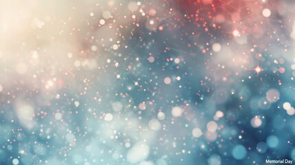 Obraz premium Blue white hues with delicate red sparkles subtle text in ethereal font