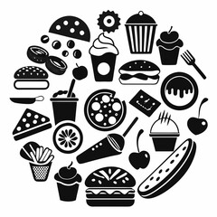food and drink icons logo vector illustration