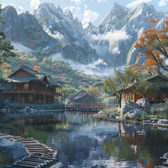 Fototapeta premium Tourist attractions in various countries