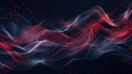 Obraz premium Navy base with red white lines and tiny light particles