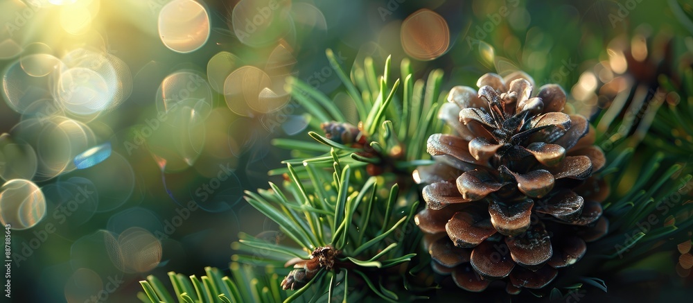 Aufkleber A pinecone Christmas ornament on a background suitable for adding text or graphics creating an attractive copy space image