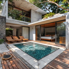 Mini swimming pool design ideas for villas or resorts