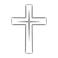 Christian black cross logo and icon design for Good Friday