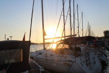 sunset at the marina