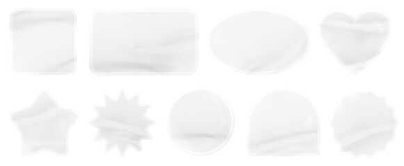 wrinkled texture white sticker set