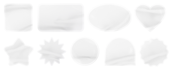 wrinkled texture white sticker set