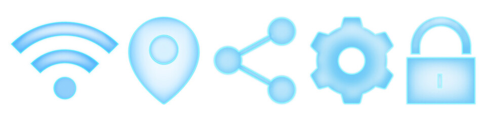 PNG Blue icon  cut out element set