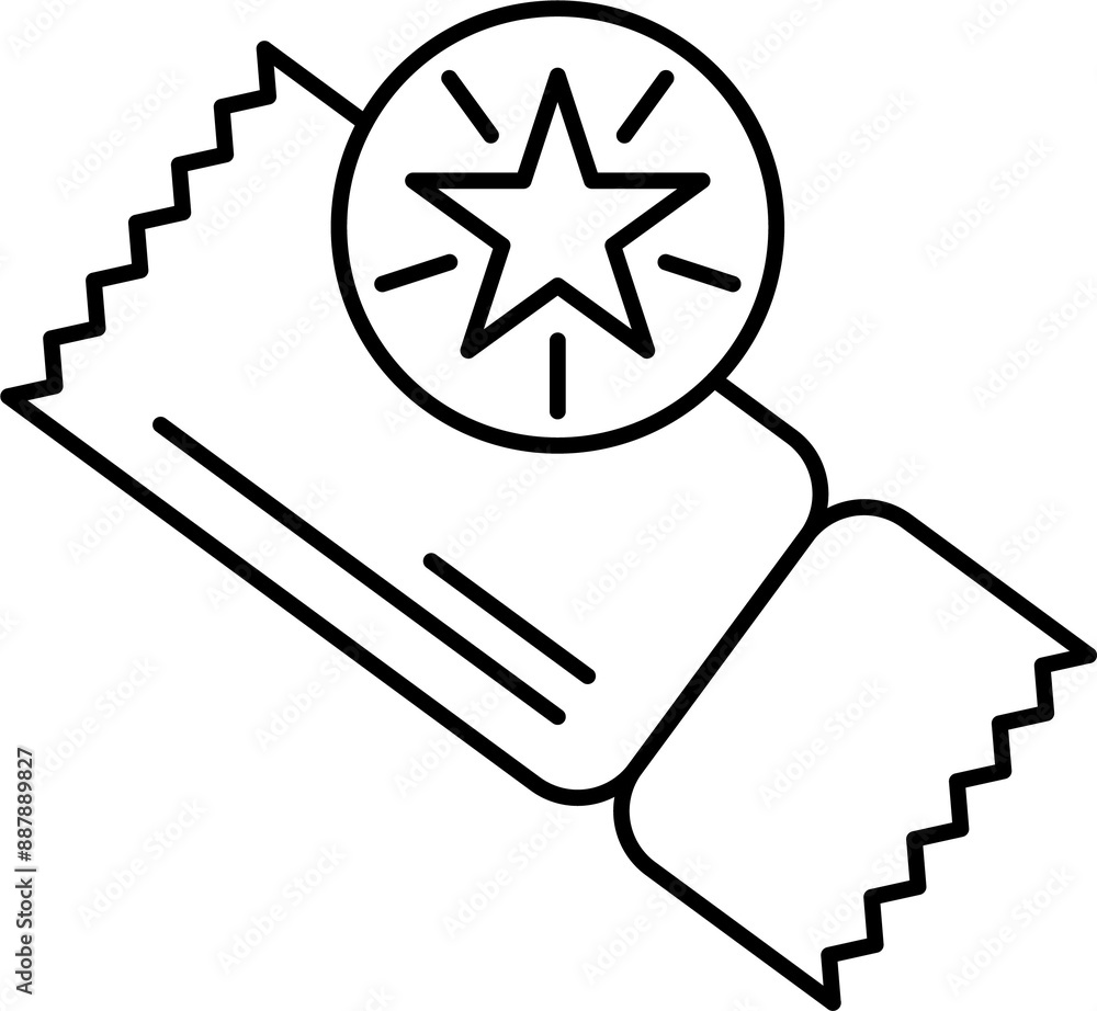 Poster ticket icon vector. line raffle ticket symbol. trendy flat outline ui sign design. thin linear graph