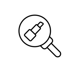 Find Lipstick outline icons, minimalist vector illustration ,simple transparent graphic element .Isolated on white background