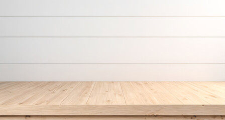 Product presentation platform with natural wood texture, grey backdrop perfect for highlighting new items or promotional goods
