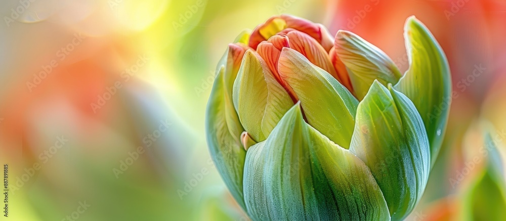 Poster close up of a flower bud with copy space image