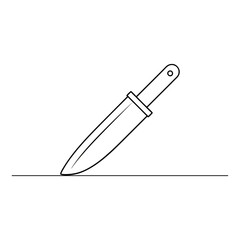 An outline kitchen knife easy drawing