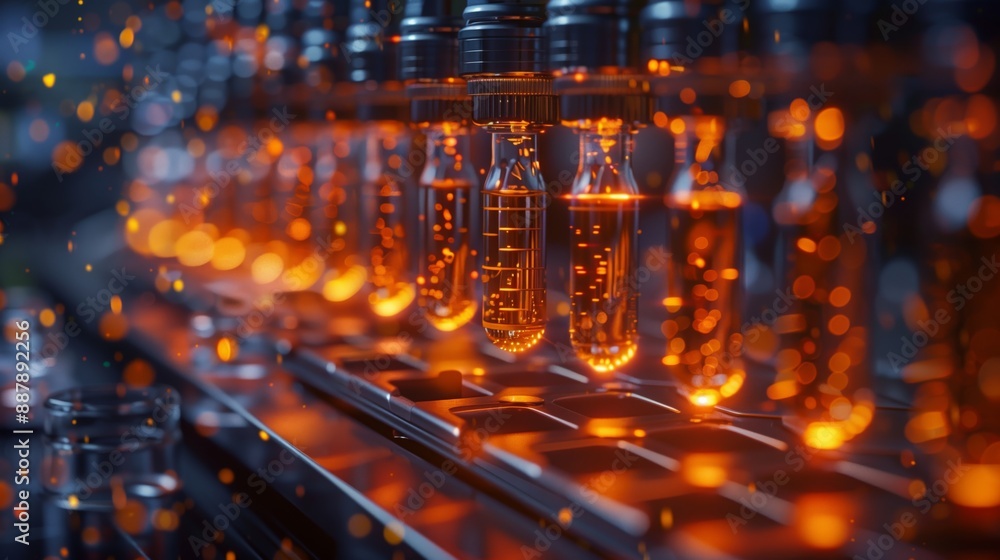 Poster close-up of a laboratory production line showcasing automated resource management with ai.